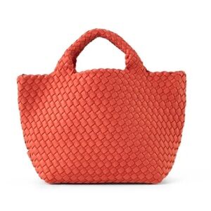 NAGHEDI St. Barths Small Orange Woven Handbag